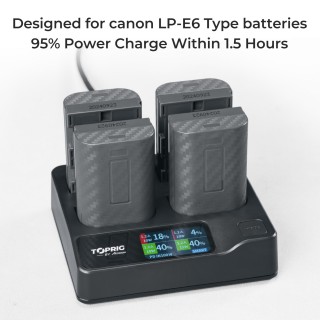 Accsoon BC03 Toprig 100W 4-Bay LP-E6 Fast Charger Accsoon BC03 Toprig 100W 4-Bay LP-E6 Fast Charger