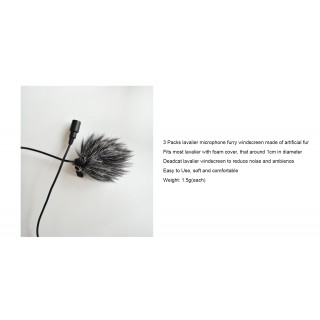 Ckmova FW-1 Lavalier Microphone Furry Windscreen for Outdoor Intereview