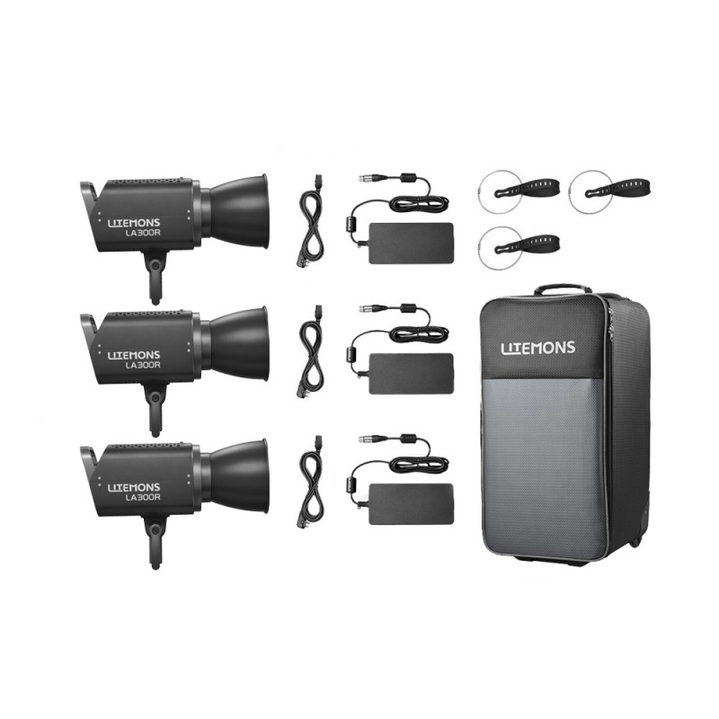 Godox Litemons LA300R RGB LED Video Light 3-light kit (Black)