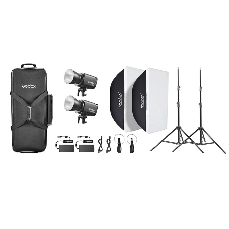 Godox Litemons LA300Bi Bi-color LED Video Light 2-light kit (Black)