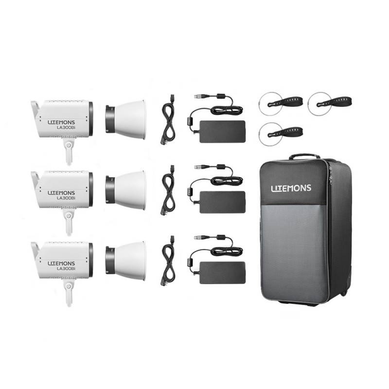 Godox Litemons LA300Bi Bi-color LED Video Light 3-light kit