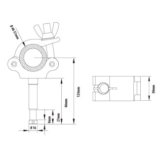 Kupo KCP-826 Slim Type Half-Coupler W/16mm Stud Kupo KCP-826 Slim Type Half-Coupler W/16mm Stud