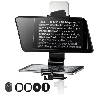 LENSGO TC12P 12.9-Inch Large Screen Teleprompter for Smartphones and Tablets