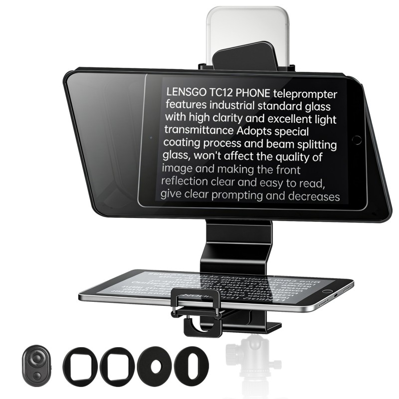LENSGO TC12P 12.9-Inch Large Screen Teleprompter for Smartphones and Tablets
