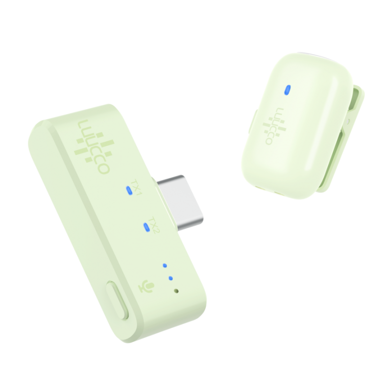 Luucco MiniPods-K1 (USB-C / Green) wireless lavalier microphone