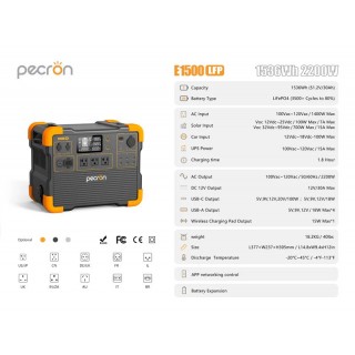 Pecron E1500LFP Expandable Power Station 2200W 1536Wh 230V EU Version Pecron E1500LFP Expandable Power Station 2200W 1536Wh 230V EU Version