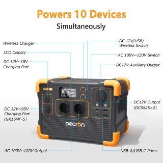 Pecron E600LFP 230V Portable Power Station 1200W 614Wh LiFePo4 EU Version Pecron E600LFP 230V Portable Power Station 1200W 614Wh LiFePo4 EU Version