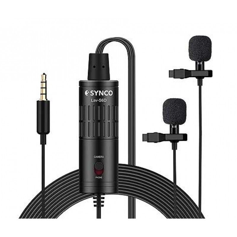Synco Lav-S6D Wired Double Lavalier Microphone