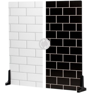 V-Flat White Subway Tile/Ebony Subway Tile V-Flat White Subway Tile/Ebony Subway Tile