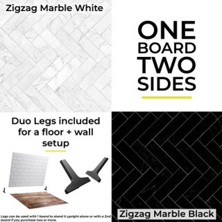 V-Flat Zigzag Marble White/Zigzag Marble Black