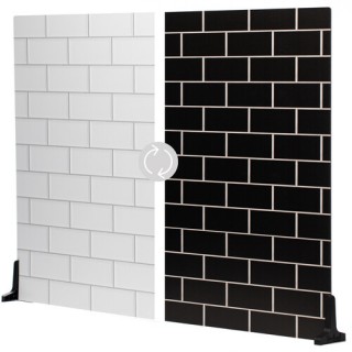 V-Flat White Subway Tile/Ebony Subway Tile - XL