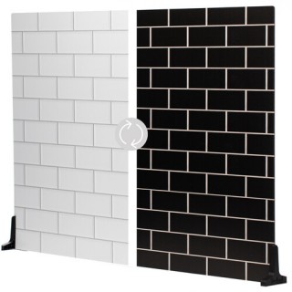V-Flat White Subway Tile/Ebony Subway Tile - XL V-Flat White Subway Tile/Ebony Subway Tile - XL