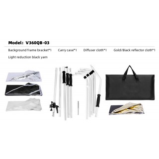 Digitalfoto Background Frame V360QB-03 with Removable Diffuser Reflector Flag board Digitalfoto Background Frame V360QB-03 with Removable Diffuser Reflector Flag board
